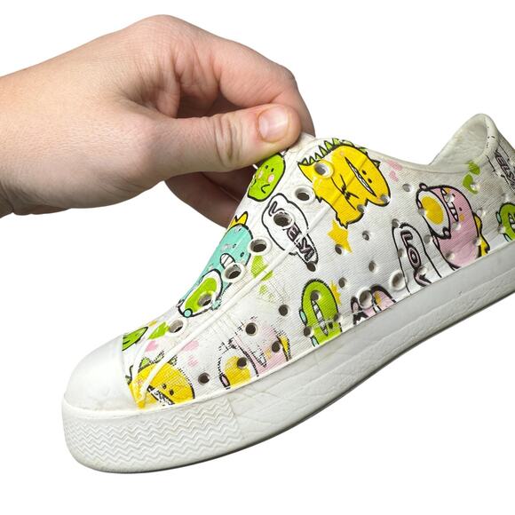 Native Jefferson White Monster Print Water Shoe Slip On Rubber Beach Pool C13 - Picture 7 of 7